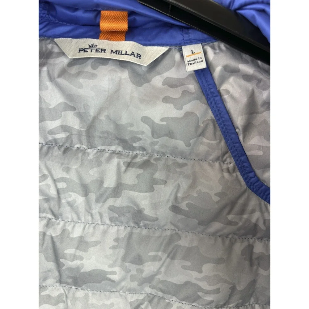 Peter Millar Hyperlight Quilted Puffer Vest Mens Large Blue Full Zip Crown Sport - Picture 7 of 13